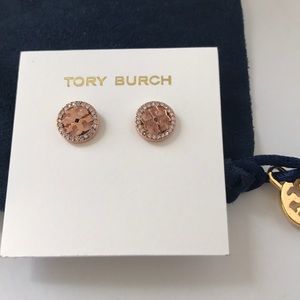 Tory Burch Jewelry - New Tory Burch crystal logo stud earrings Tory Burch Jewelry - New Tory Burch crystal logo stud earrings